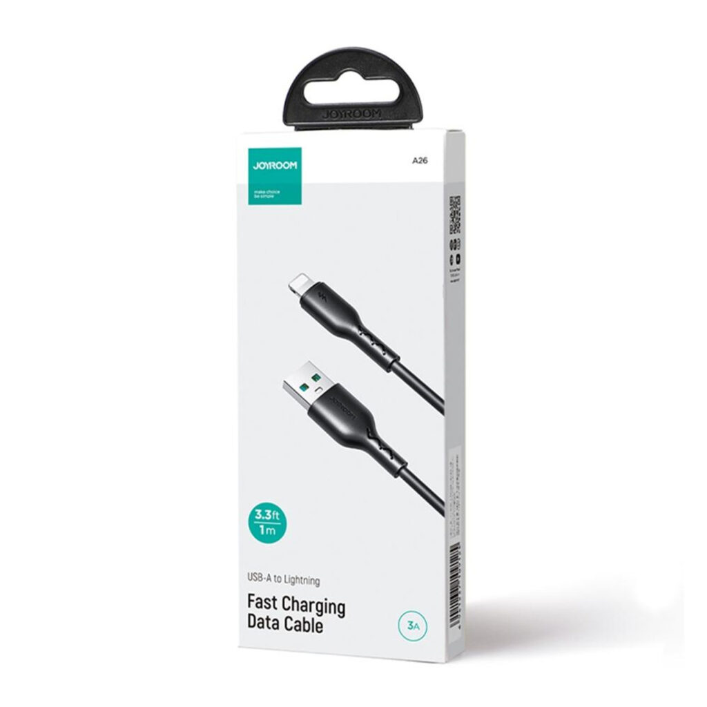 Joyroom SA26-AL3 Flash-Charge Series 3A Fast Charging Data Cable (USB-A To Lightning) 1m-Black