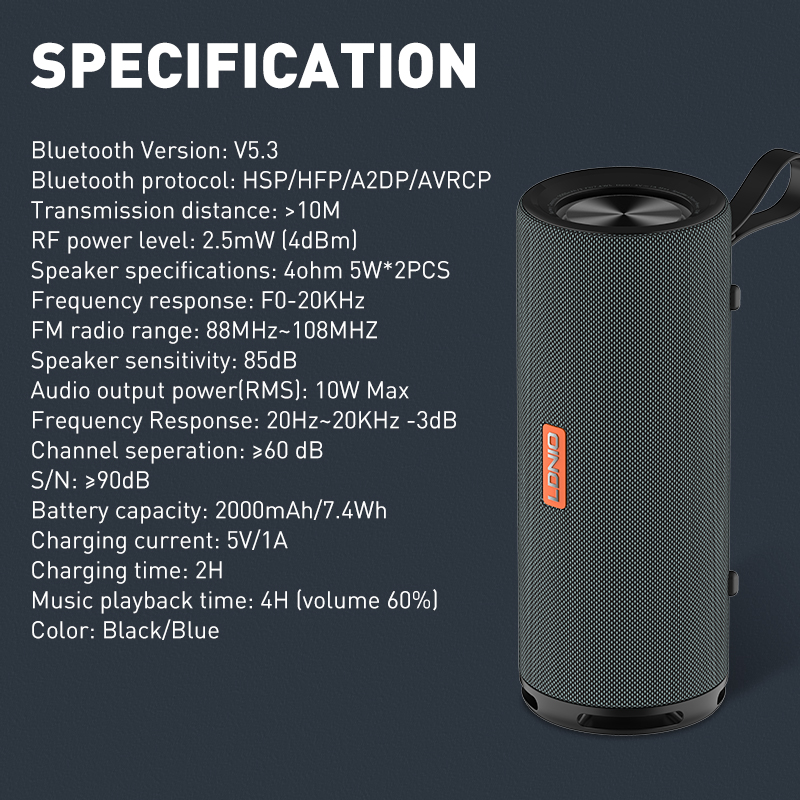 LDNIO BTS13 Mini Wireless BT Bass HIFI Speaker