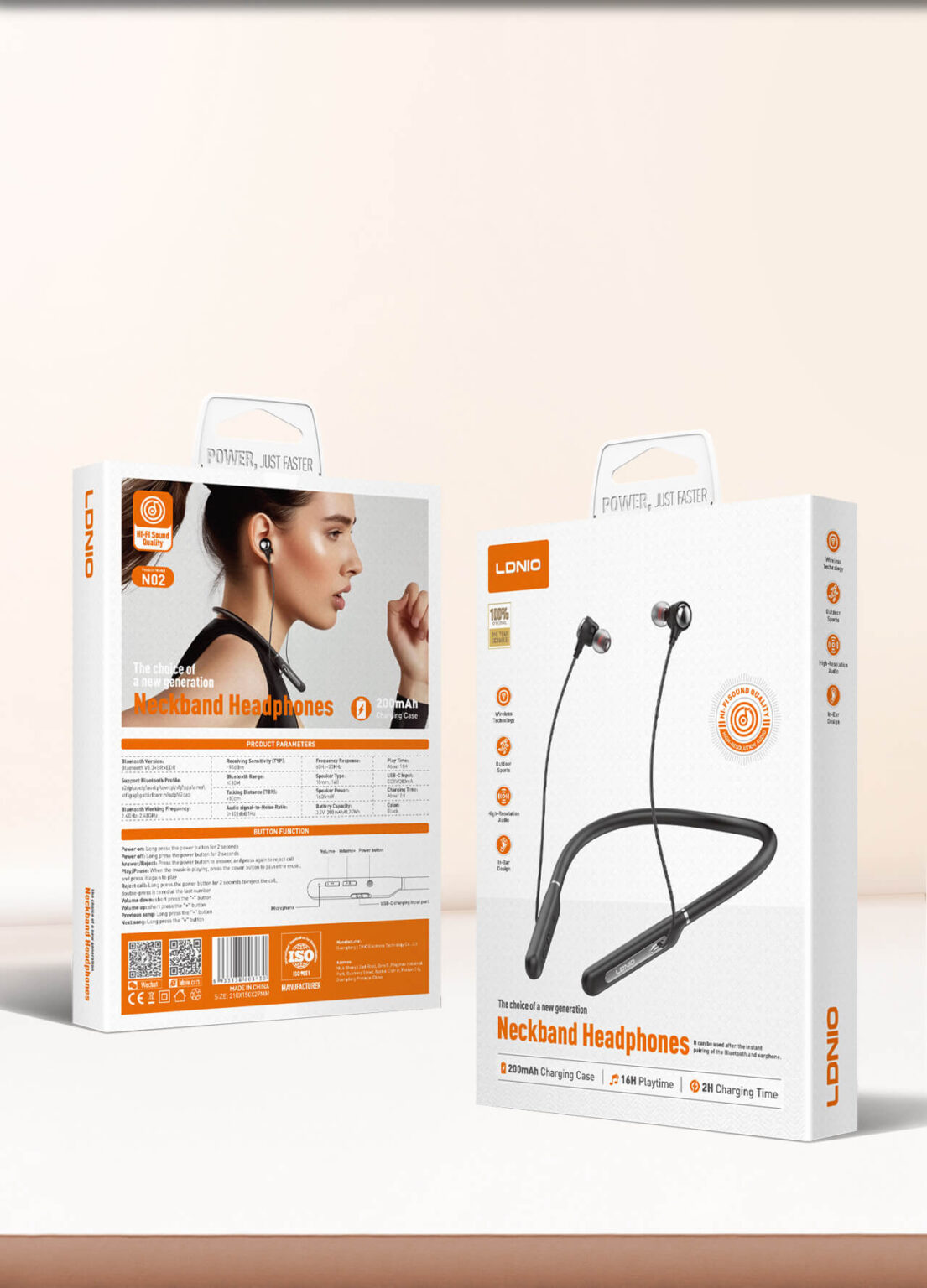 LDNIO N02 Neckband Wireless Stereo Headset with Microphone In-Ear Gaming Headset