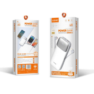 LDNIO PQ20 20000mAh 22.5W USB-C Fast Charging Power Banks smart LED Display Built-in Charging Cable Power Bank