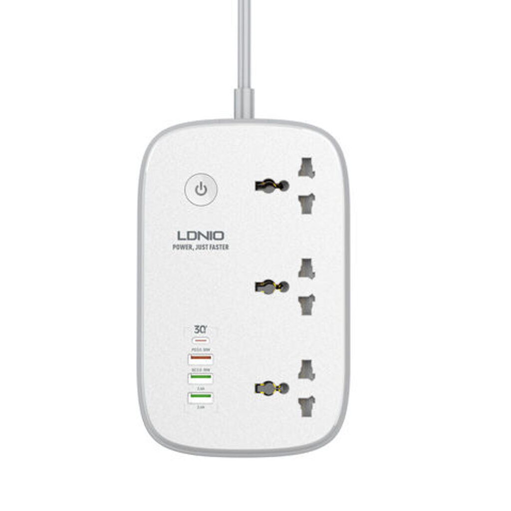 LDNIO SCW3451 WiFi Smart Power Strip – 3 Outlets, 1 PD, 1 QC 3.0, 2 Auto-ID High Output, Socket Switches Extension