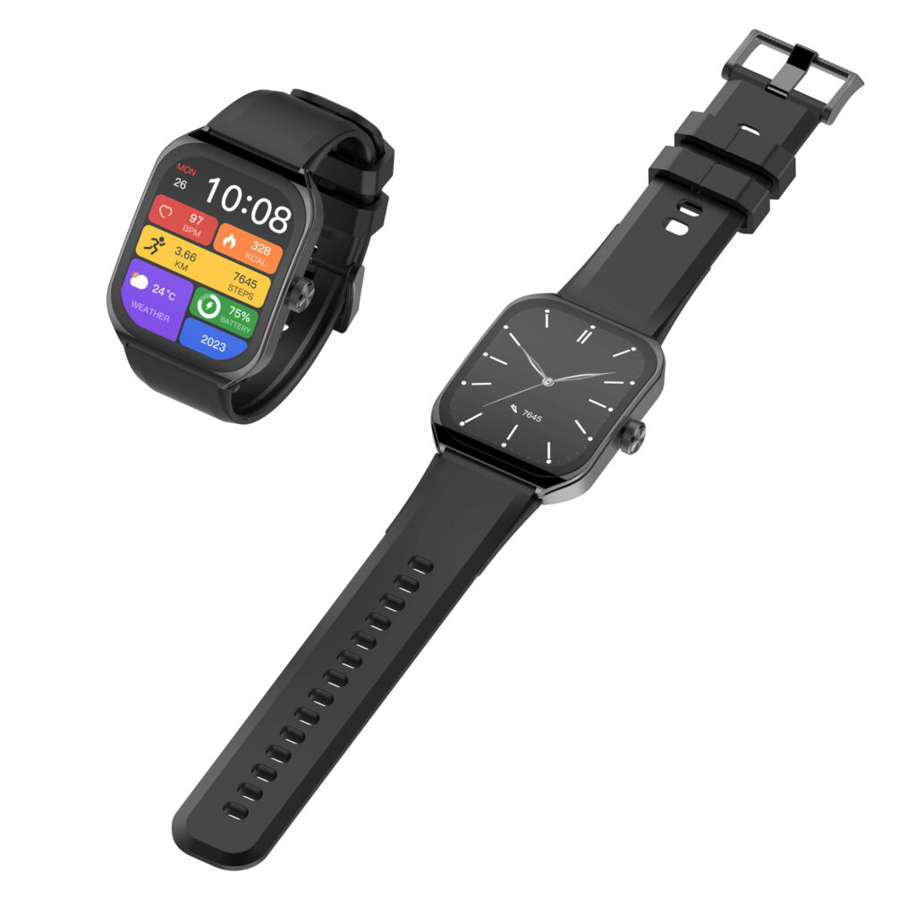 LDNIO SW04 Square AMOLED Smartwatch 1.96″ HD Display Health & Fitness Tracker Black