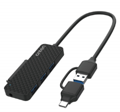 ONTEN USB-C & USB 3.0 to SATA adapter with USB 3.0 3 Ports HUB UCA312