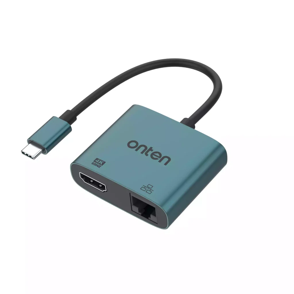 ONTEN USB-C to HDMI Video Adapter with RJ45 (100M) UC288
