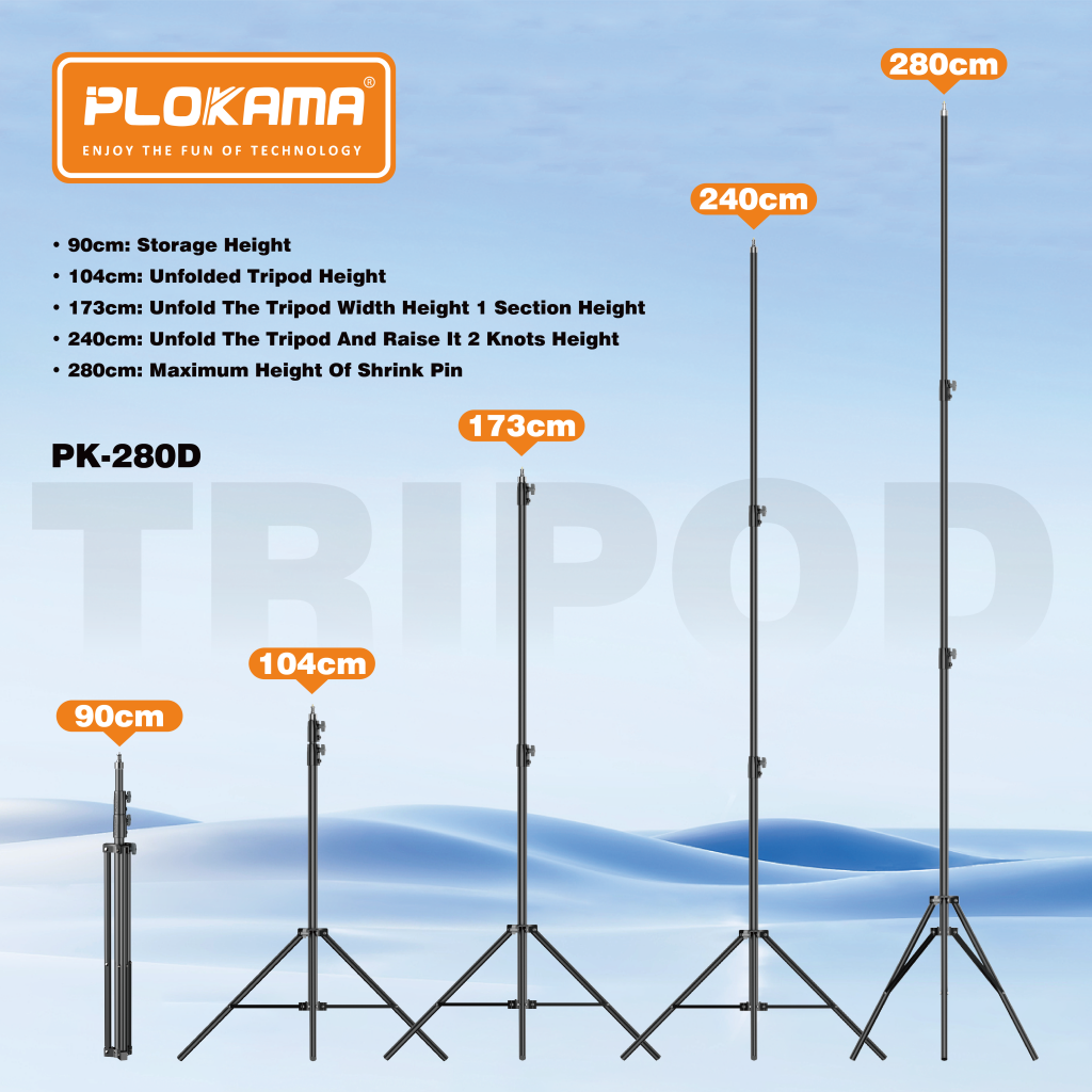 Plokama PK-280D Heavy Duty Tripod Stand 2.8m Light Stand Strong & Stable