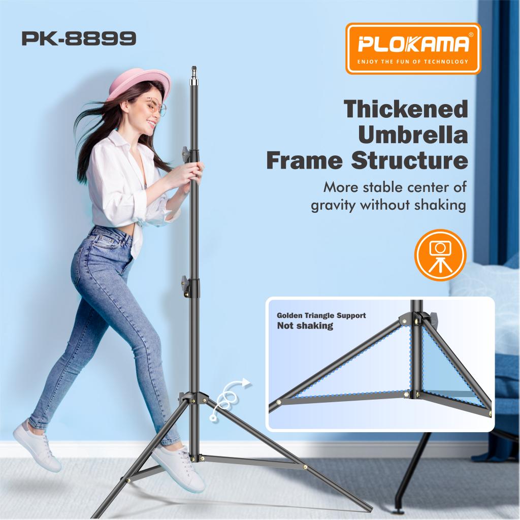 Plokama PK-8899 Photography Tripod Stand Ring Light Stable Stand 200cm