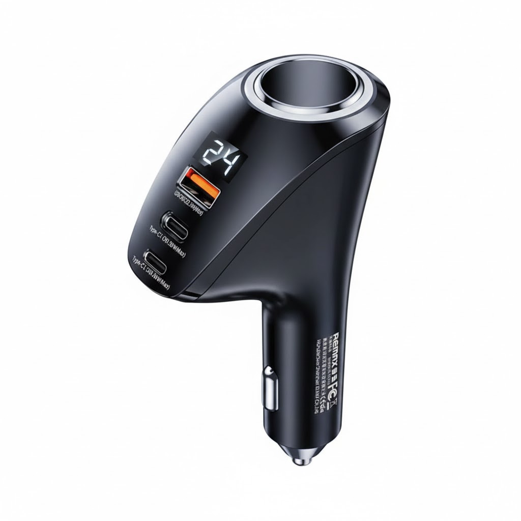 REMAX RCC339 Warriors Series 88.5W PD+QC 2C+1A Fast Car Charger with Digital Display