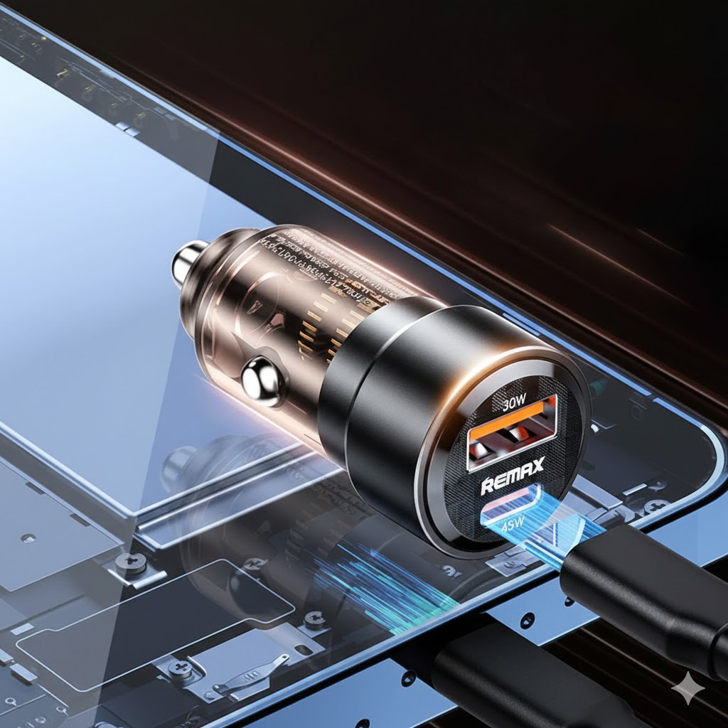 REMAX RCC360 Walking Series 75W PD+QC 1C+1A Fast Car Charger