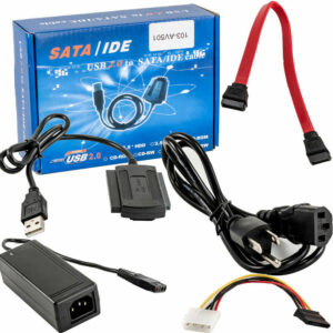 USB 2.0 to SATA/PATA/IDE Adapter Converter Cable for 2.5”/3.5” Hard Drive