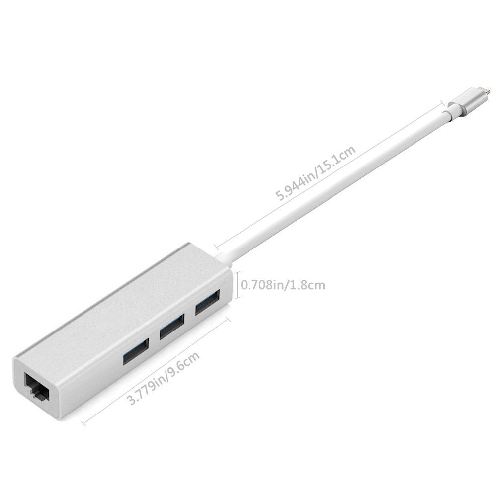USB3.1 Type C to 3-2.0 Hub + LAN