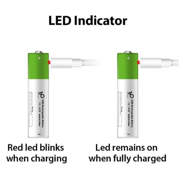 Vierex Rechargeable Cell with Type C Port AAA Lithium Ion Battery Pack of Two Cells