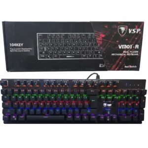 VSP VM01-R Gaming Mechanical 104 Keys Keyboard (FREE 6 RED Switches)
