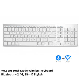 WKB105 Dual-Mode Wireless Keyboard – Bluetooth + 2.4G, Slim & Stylish